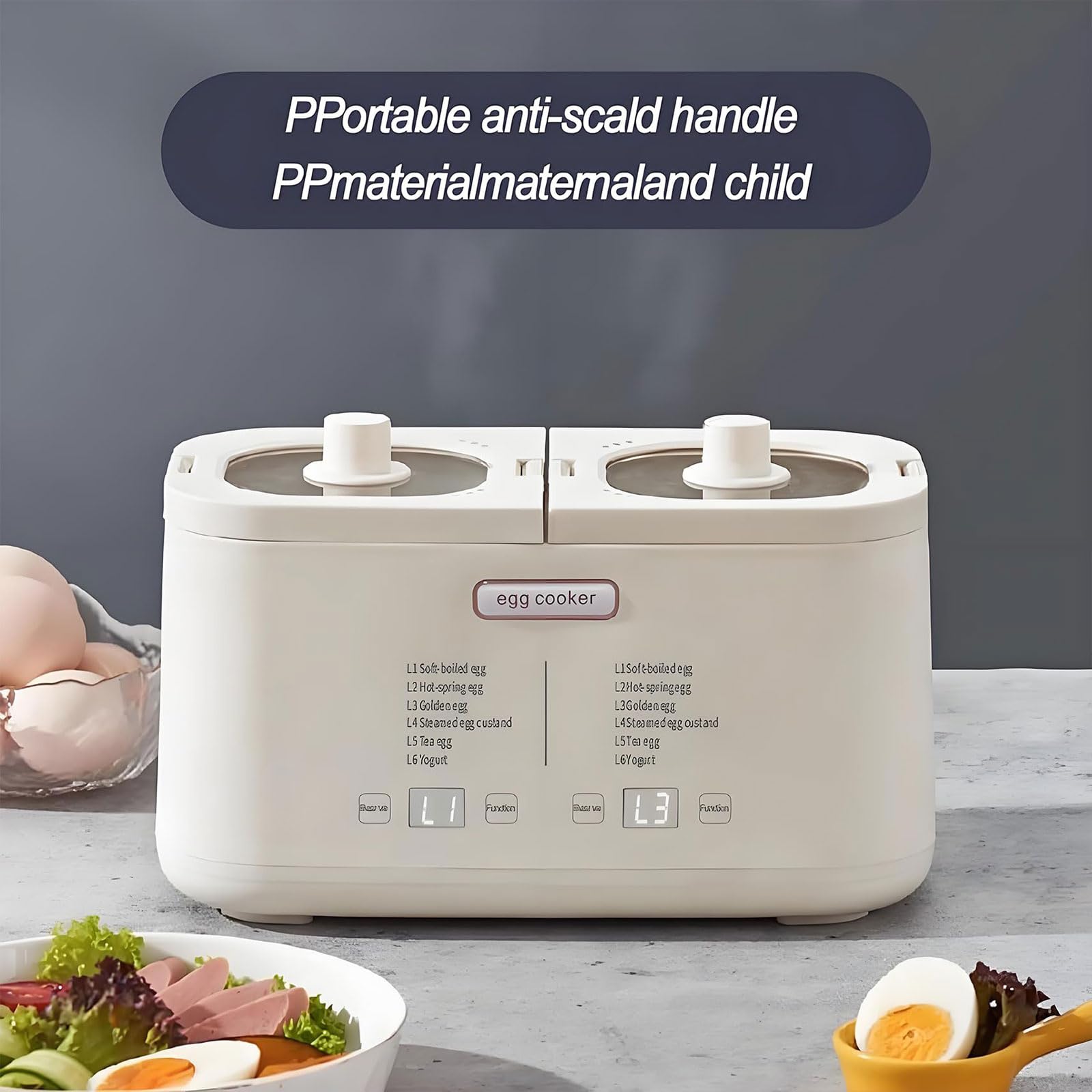 Hervidor De Huevos 550W, Con Capacidad Para 8 Huevos & 6 Modos