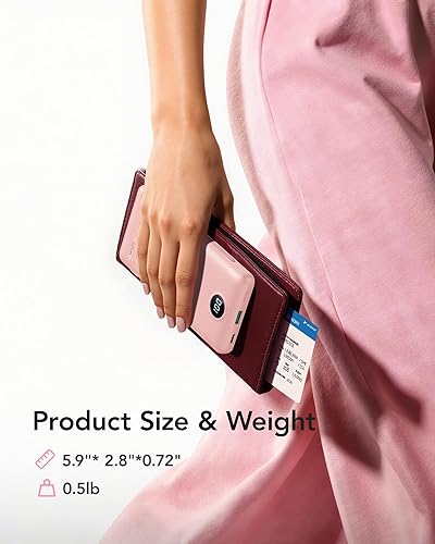 Miniatura 9 de VRURC Cargador portátil con enchufe de pared, cargador portátil de 10000 mAh con cables integrados, cargador portátil PD de 20 W de carga rápida con