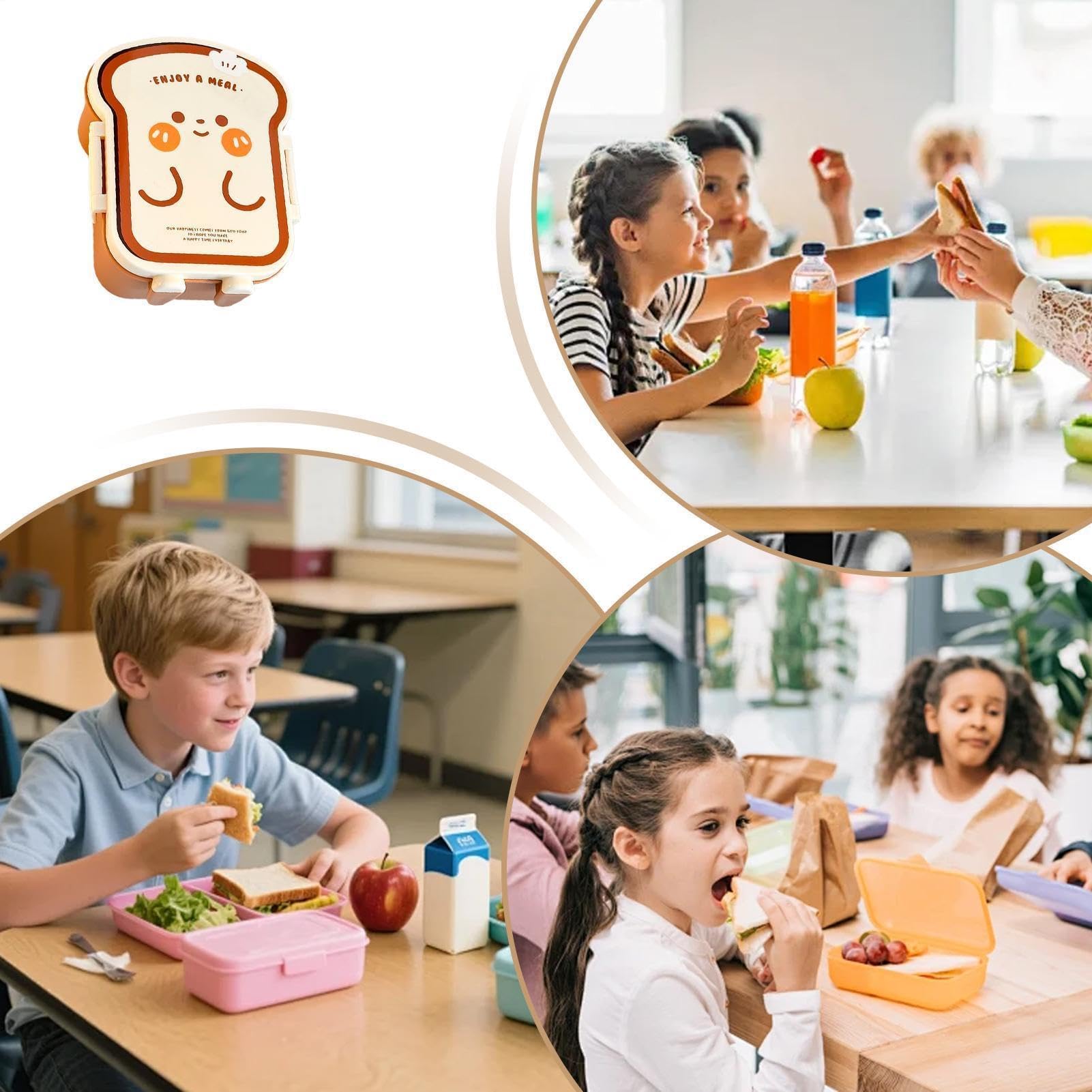 Boîte à lunch scolaire - Compartiment multiple, compatible micro-ondes, pour conserver les aliments sains et séparés, idéal pour les collations, les salades et les fruits à la maison ou à la cuis
