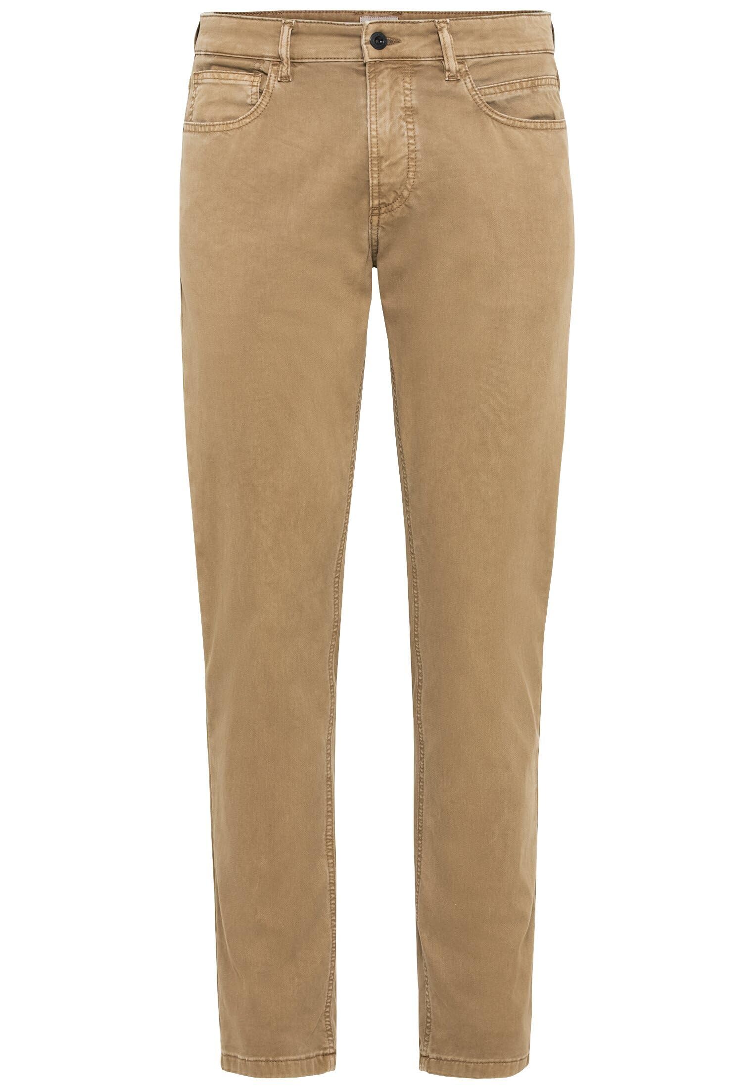 camel active Herren Regular Fit 5-Pocket Canvas Hose Beige-Braun