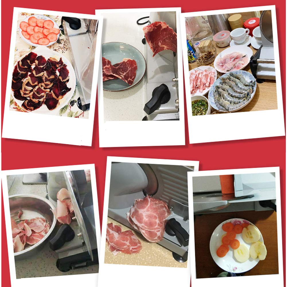 Affettatrice per carne, affettatrice elettrica per alimenti con protezione di sicurezza per bambini, affettatrice con spessore regolabile da 0 a 15 mm per carne, verdure dure, frutta, formaggio, pan