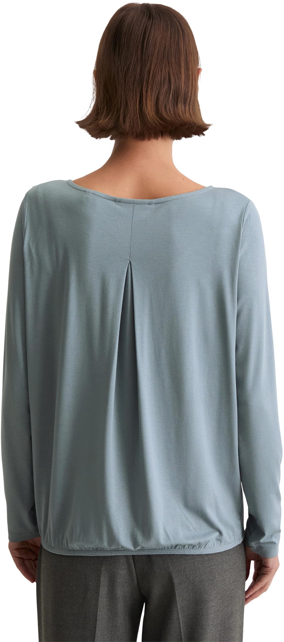 Marc OߴPolo Camiseta de Manga Larga de Tejido elástico Mujer con Cuello Barco