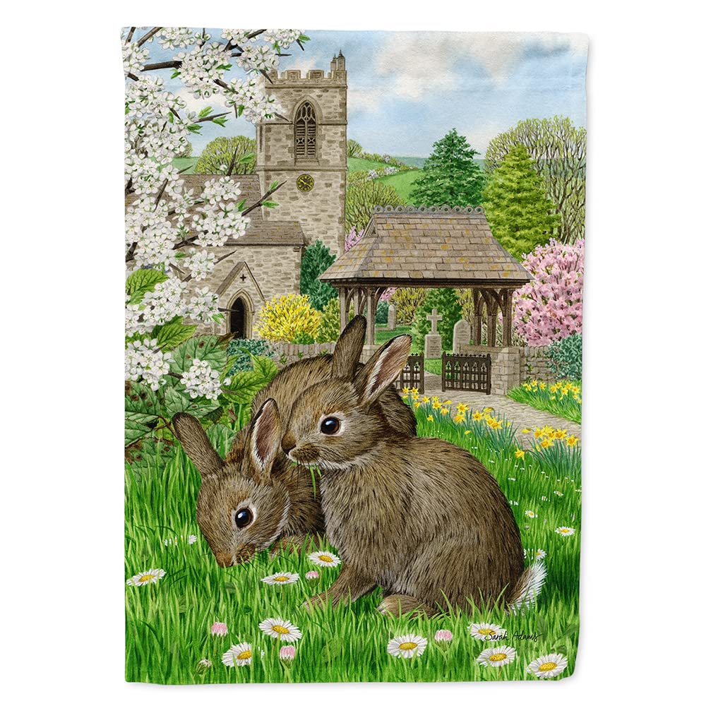 Drapeau maison Lapin Leveret Caroline's Treasures taille L grand pavillon multicolore effet toile