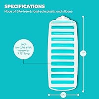 Vista 6 de Jacent Bandeja reutilizable de silicona y plástico para cubitos de hielo, cubos de hielo fáciles de empujar y reventar para botella de deportes