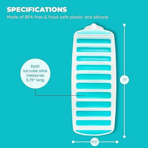 Miniatura 6 de Jacent Bandeja reutilizable de silicona y plástico para cubitos de hielo, cubos de hielo fáciles de empujar y reventar para botella de deportes