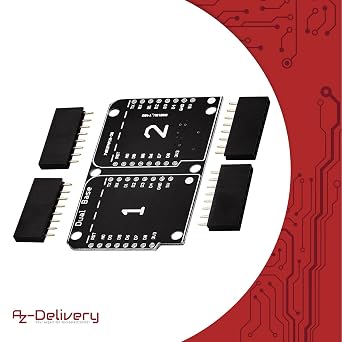AZDelivery 3 x Double Socket Dual Base Shield compatible with D1 Mini NodeMCU ESP8266 DIY PCB Expansion Board including E-Book!