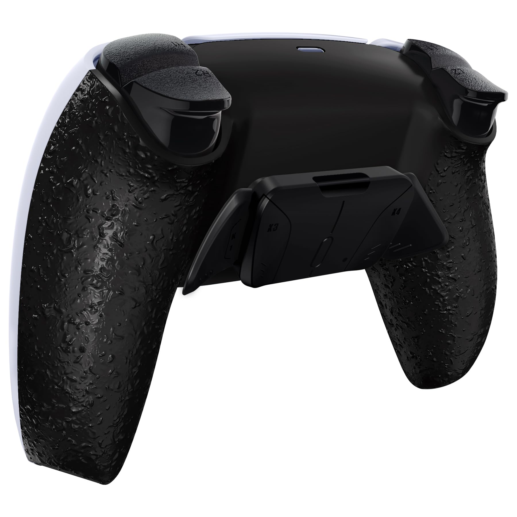 eXtremeRate Programowalny RISE4 Remap Kit dla ps5 BDM 030/040 Controller,Płyta Uaktualniająca&Tylna Powłoka&4 Powrót Przyciski dla ps5 Controller(Bez Controller)-Teksturowana Czarny