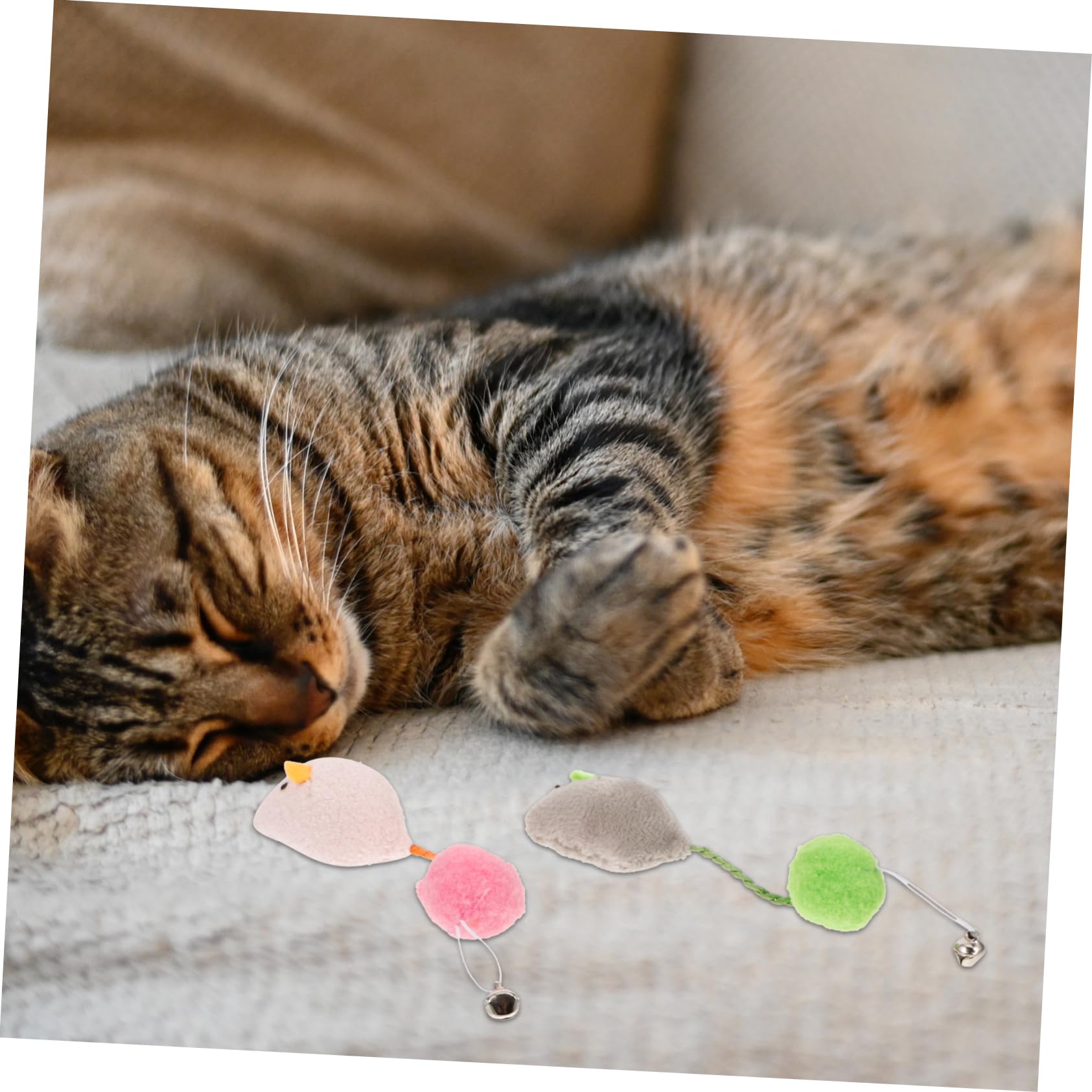TOYANDONA 6pièces Jouets Souris pour Chats Accessoires Interactifs Colorés pour Amusement Et Entraînement des Sens Stimule Instinct De Chasse des Félins