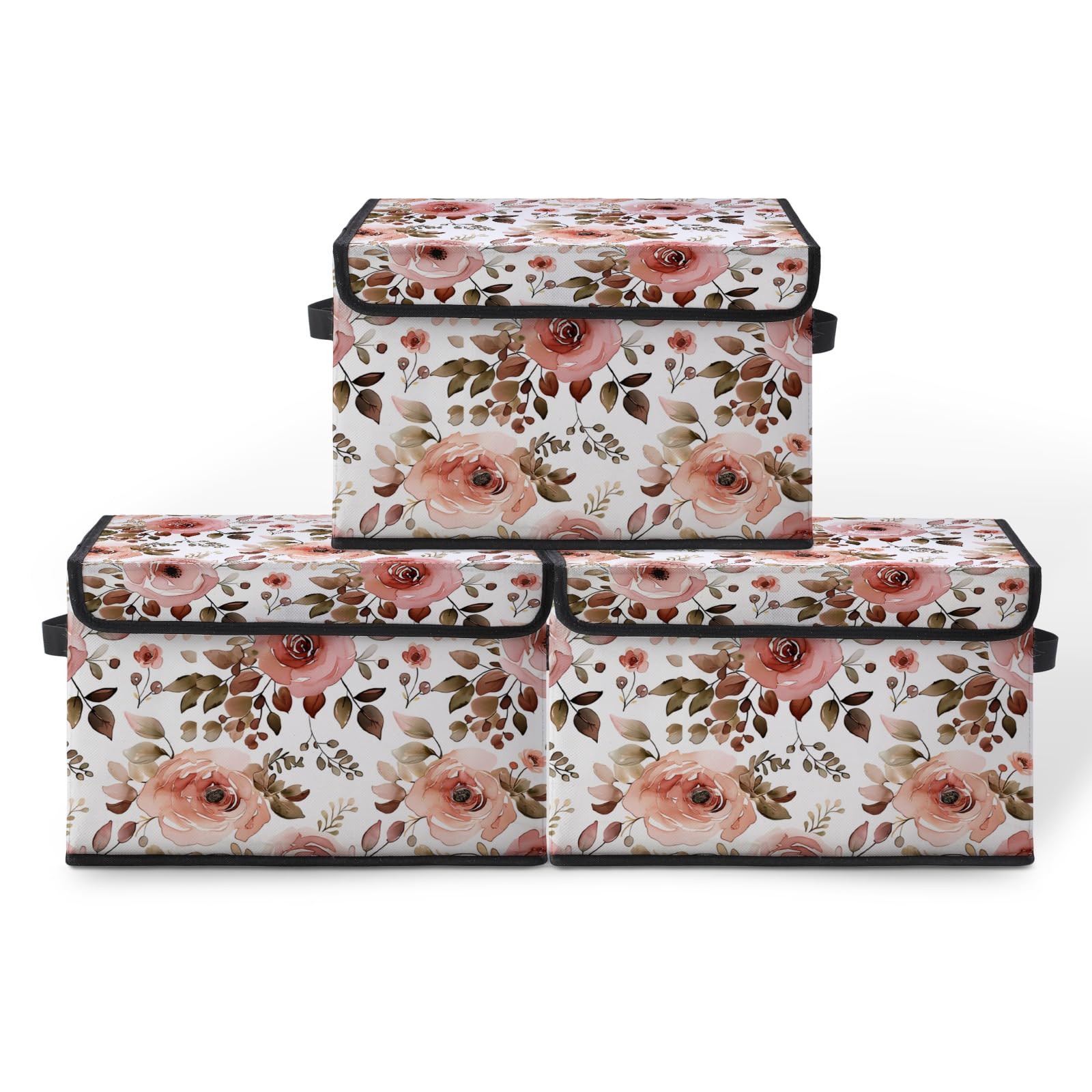 Stackable Clothes Storage Bins with Lids 3 Pack