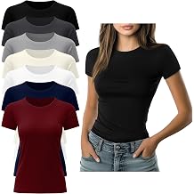 Xaatren 7 Pack Womens Fitted Basic T-Shirts