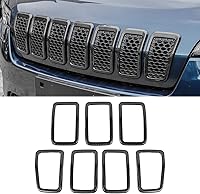 Vista 9 de JeCar Insertos de Parrilla ABS Kit de Moldura de Cubierta de Rejilla Compatible con Jeep Cherokee 2019-2021 KL, Negro