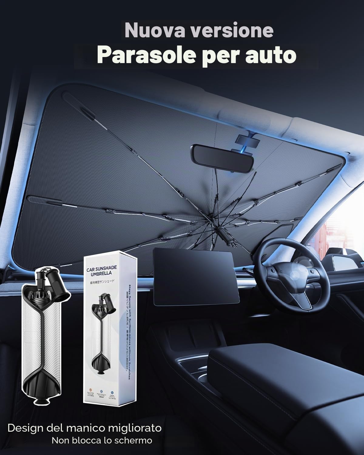 [2026 nuovo aggiornamento] Parabrezza Parasole Compatibile con v-w t/roc 2025-2026 Upgraded protezione solare per parabrezza, protezione UV, con custodia