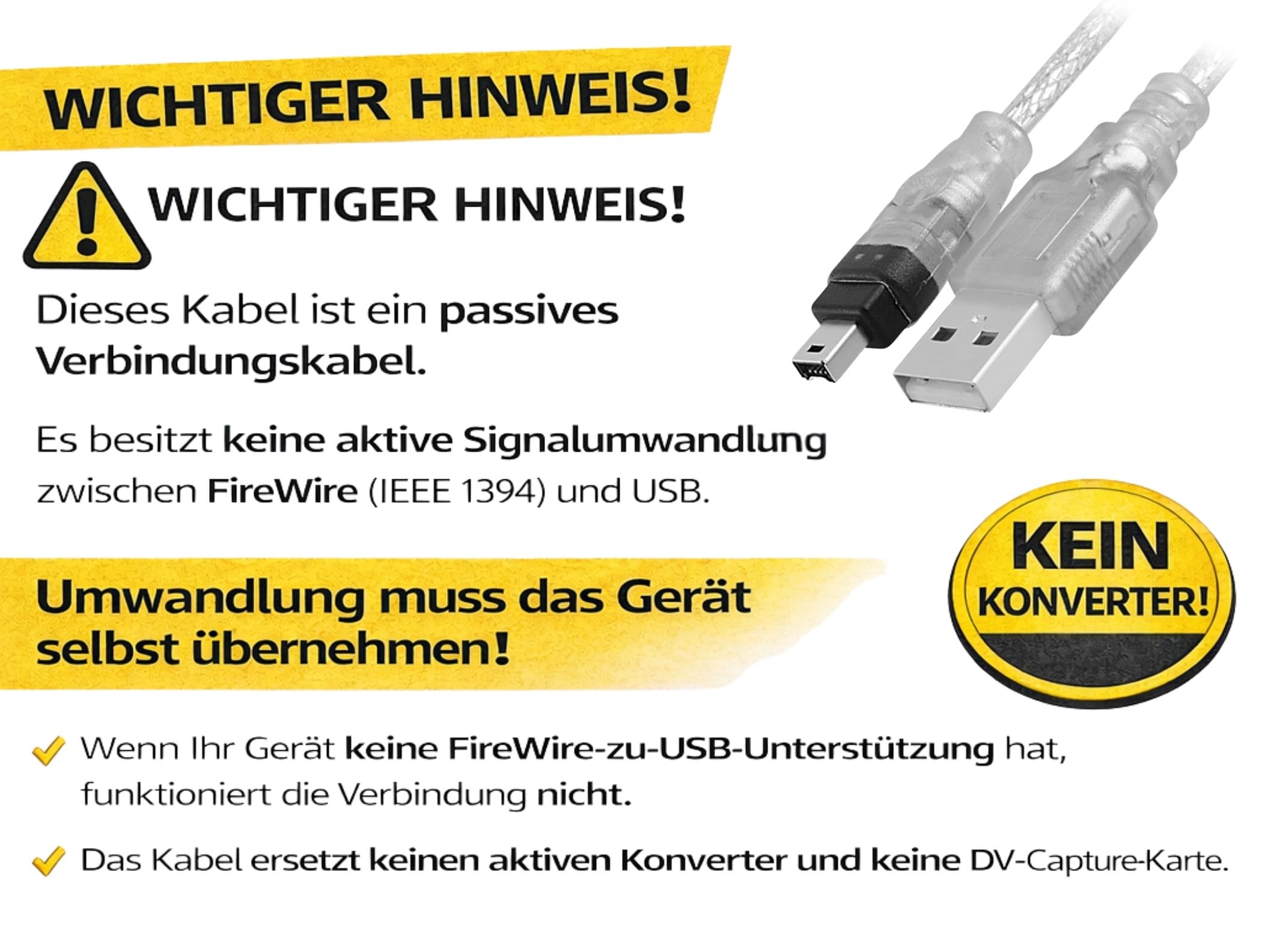 Adaptateur USB Vers Firewire 6 Broches (connecteur Femelle) - Câble 5.3 Cm - Neuf