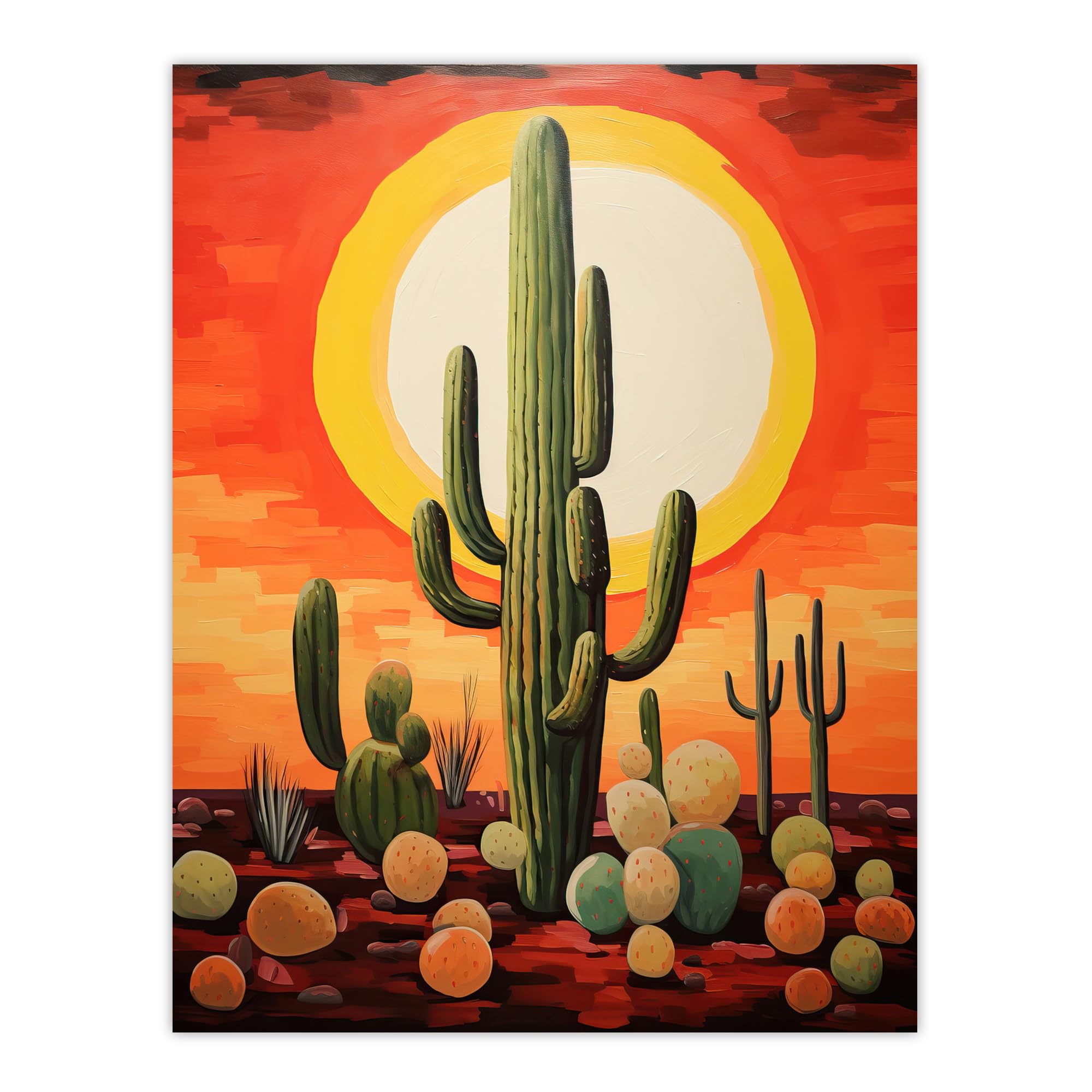 Desert Cactus At Noon Hot Sun South America La Guajira Wall Art Poster Print