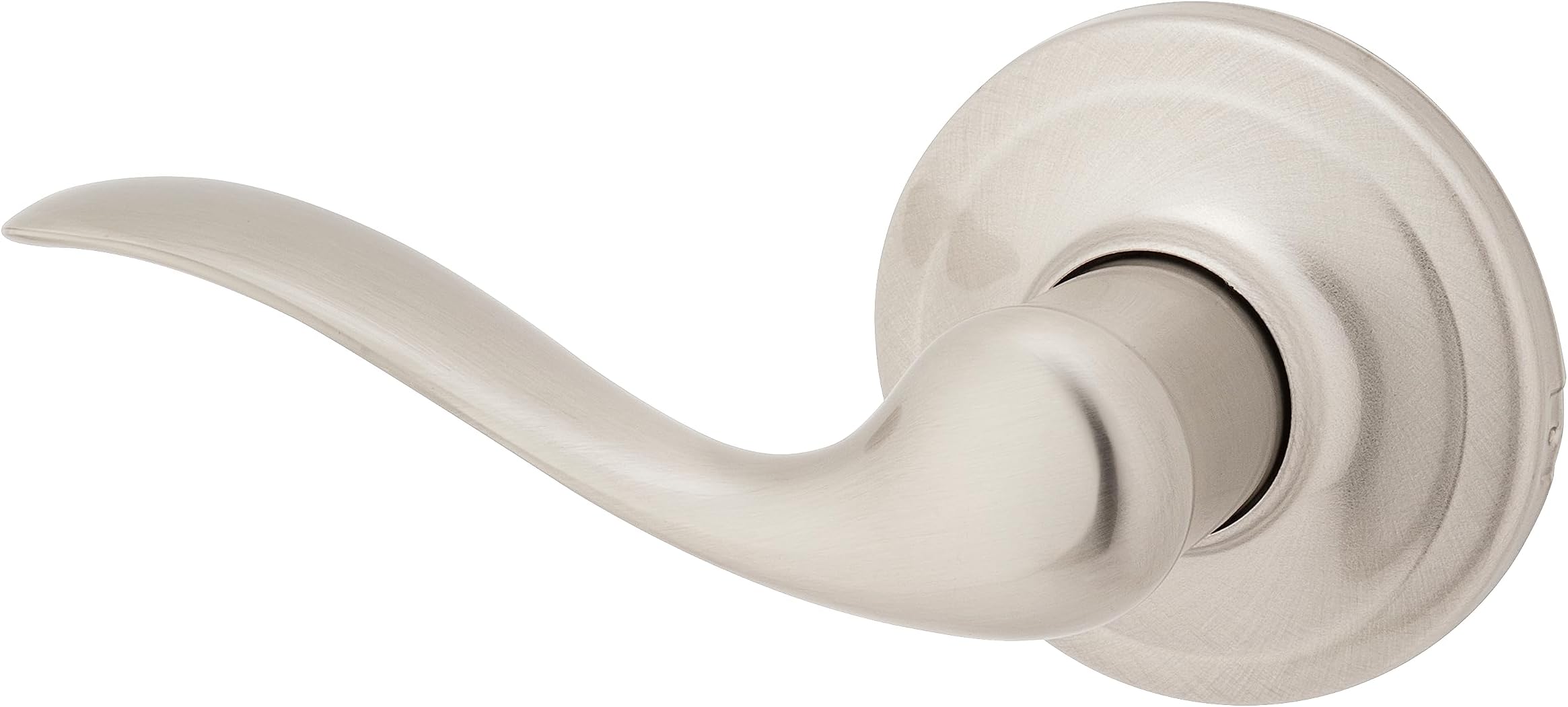 Tustin Dummy Door Handle, Single Sided Lever for Closets, French Double Doors, and Pantry, Satin Nickel Non-Turning Left Handed Interior Push/Pull Lever, with Microban Protection