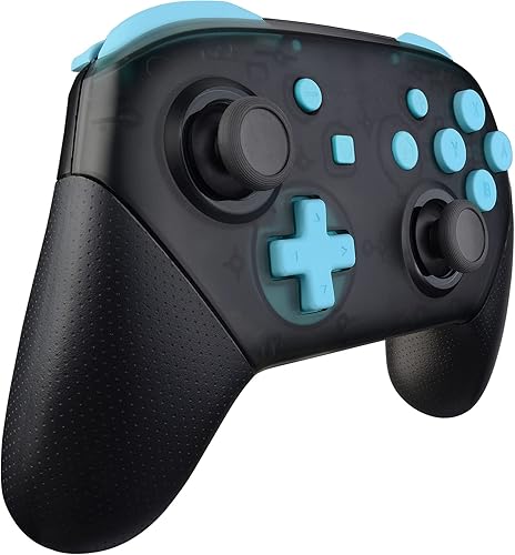 Miniatura 9 de eXtremeRate Heaven Blue Repair ABXY D-pad ZR ZL L R Teclas para Nintendo Switch Pro, brillante repuesto de botones completos con herramientas para