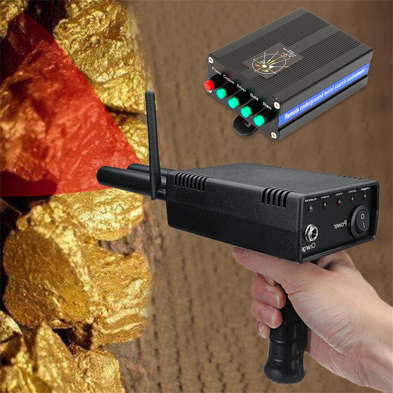 HOARLICN Metalldetektor Profi - Gold Detektor Mit 30m Tiefe & Empfängerbox