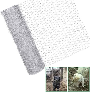 LFFH Galvanized Wire Mesh Fence, Hexagonal Mesh Guardrail for Farm Poultry Breeding Home Garden Wire Netting Color 1.2M