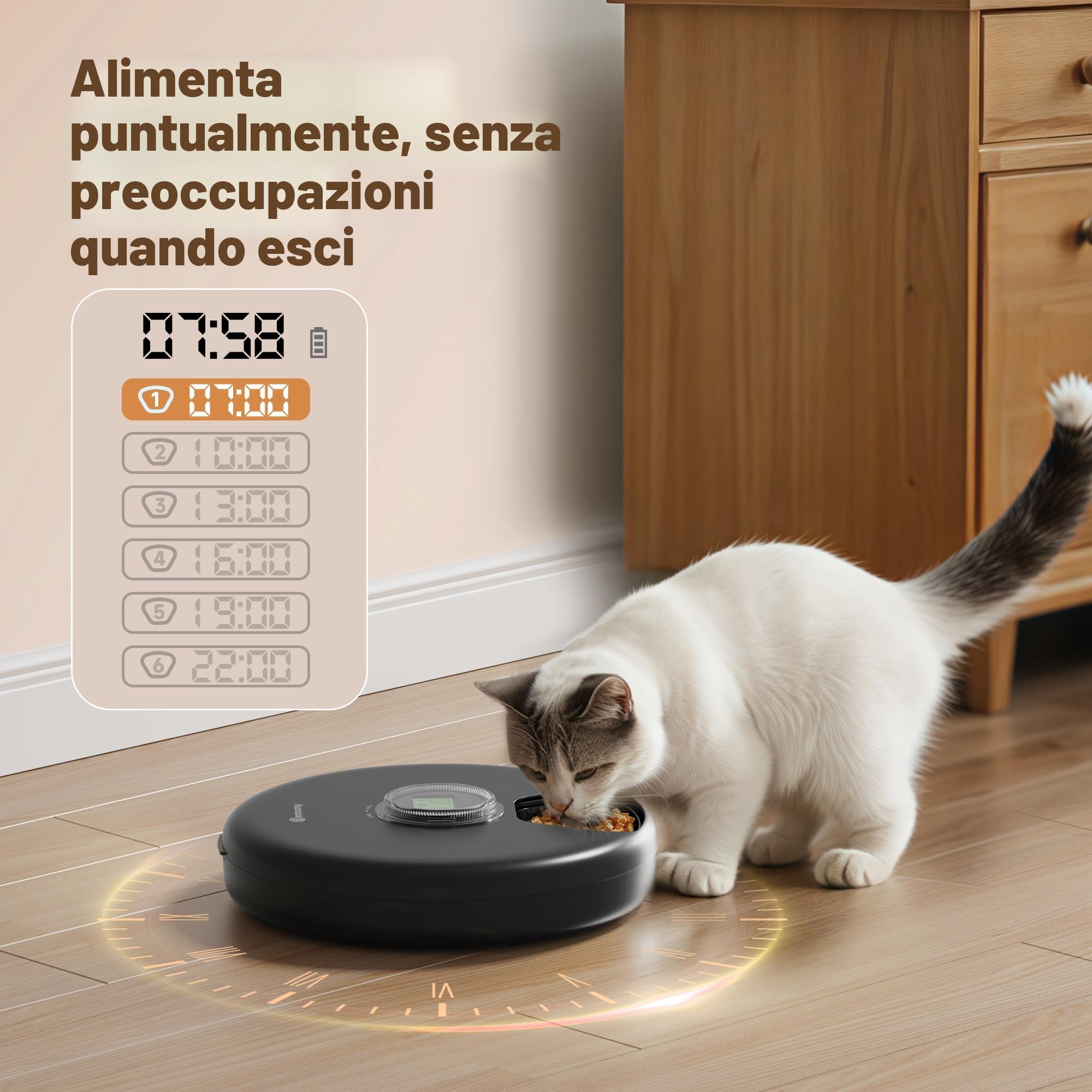 Distributore Automatico Cibo Gatti Umido: Dispenser Crocchette Gatto - Dosatore Crocchette per Gatti senza Fili - Dispenser Cibo Gatto 3AA Batteria - Distributore per Cani Timer - Refrigerazione