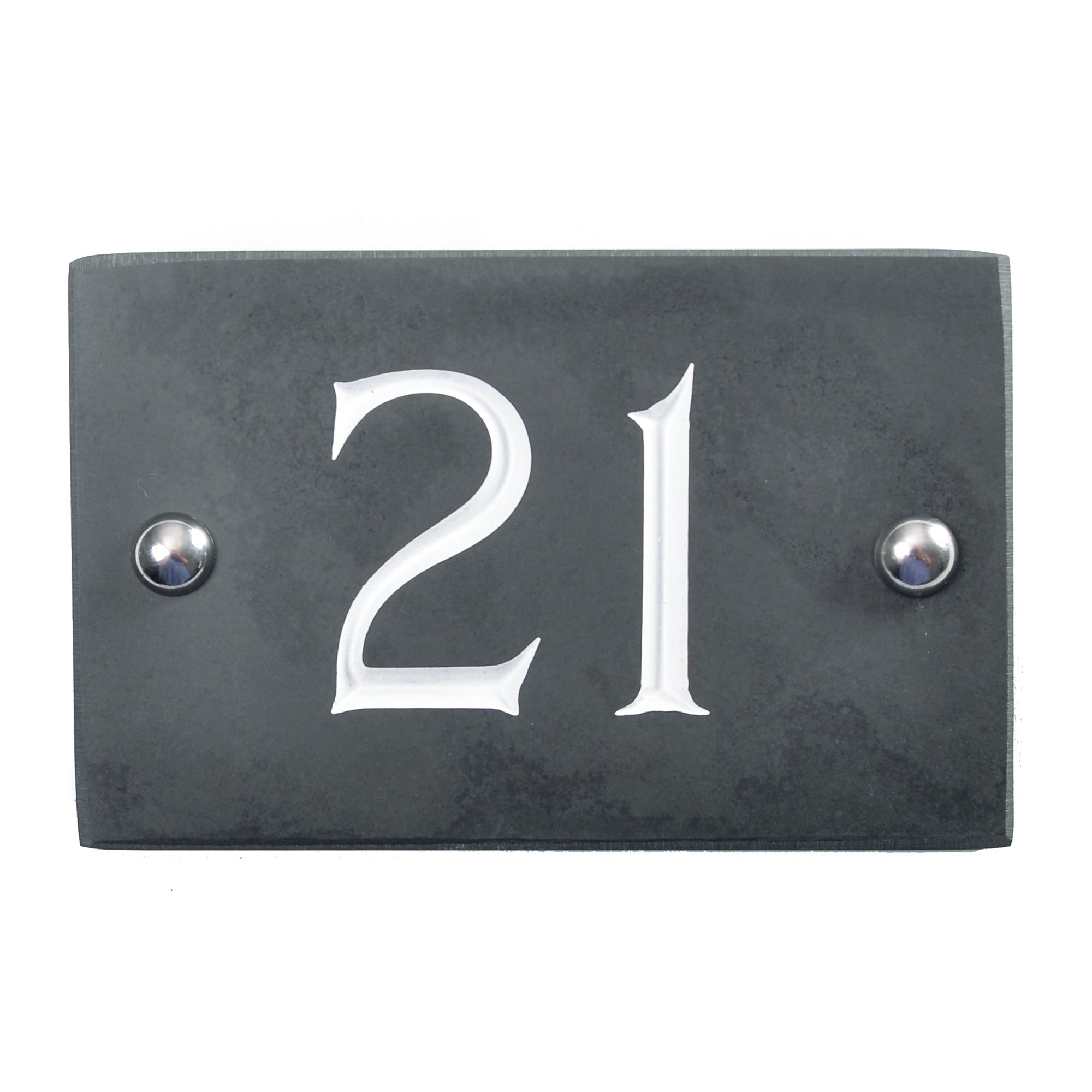 Slate Engraved House Number 21