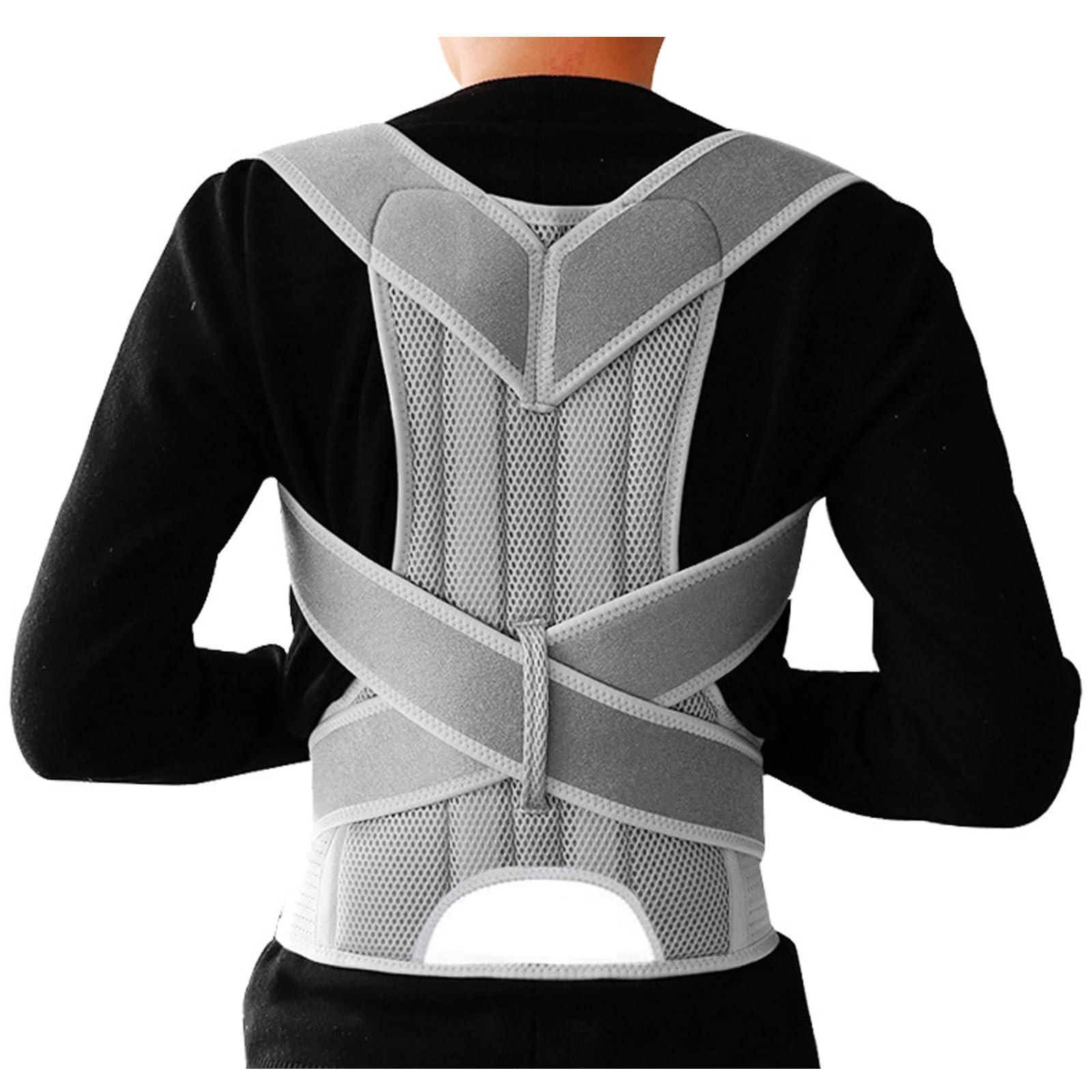 WONFASTPosture Corrector for Women and Men, Adjustable Back Straightener Posture Corrector,Upper Lower Back Brace Support Belt for Men Women Body Neck Shoulder Trainer (XXXXL, Grey)