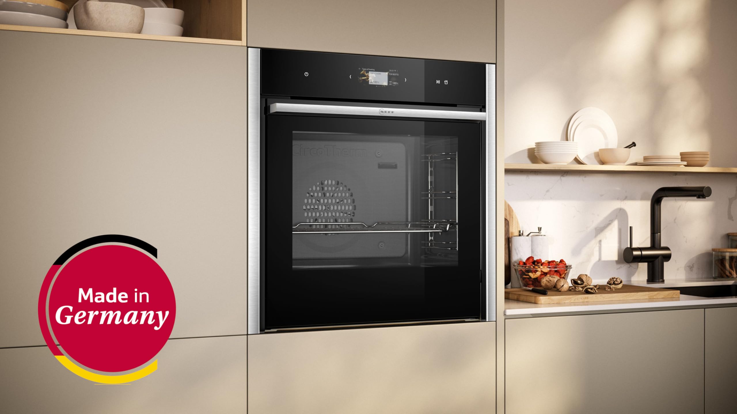 NEFF B64FS31N0 N 90 Einbau-Dampfbackofen 60 x 60cm Slide&Hide Full Touch TFT-Display Schwarz Made in Germany
