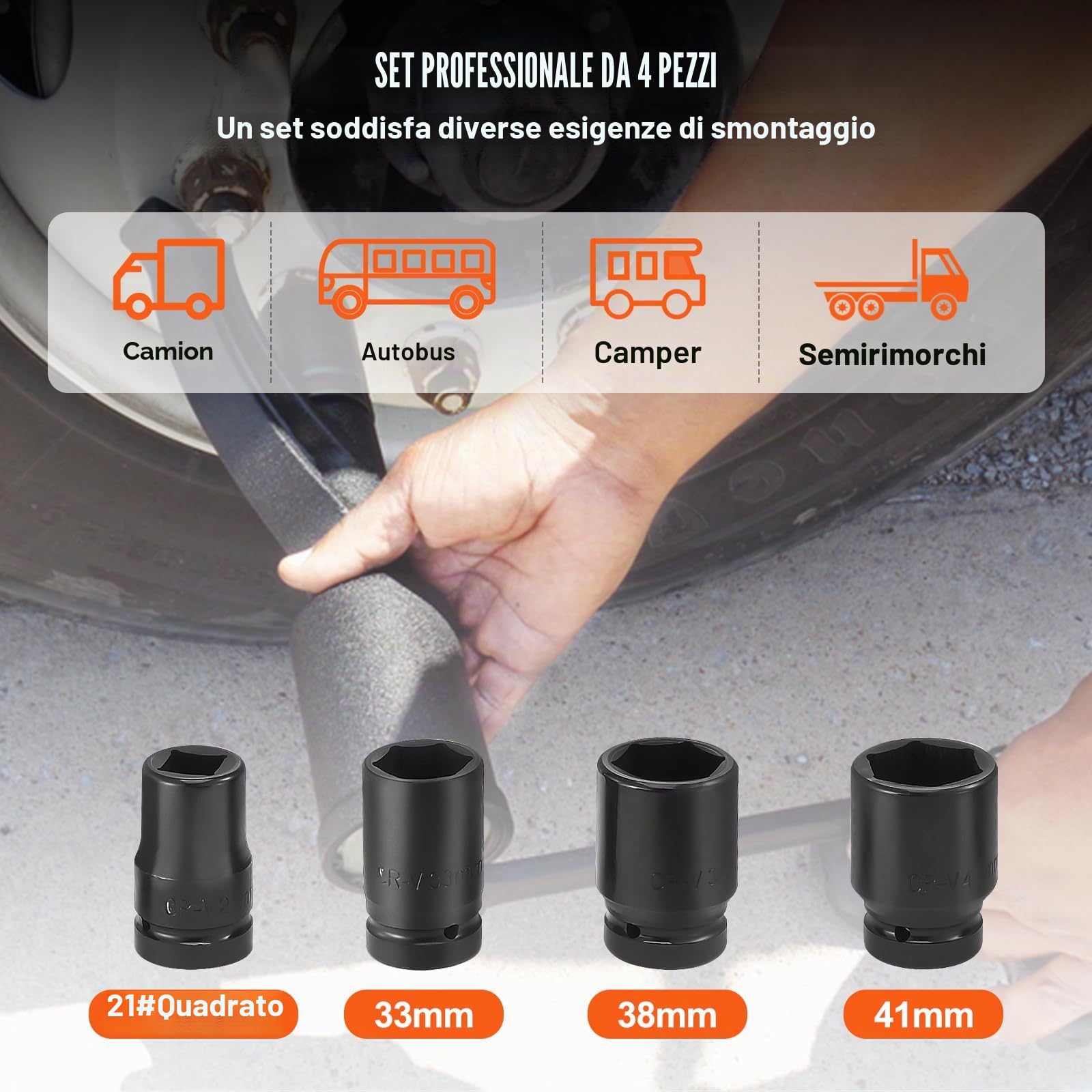 VEVOR Set di Chiave Dinamometrica 25,4 mm Rapporto 1:58 Moltiplicatore di Forza con 4 Bussole, Set Moltiplicatore Svita Bulloni 4800 Nm per la Rimozione dei Dadi per Riparazione Auto Officina Garage