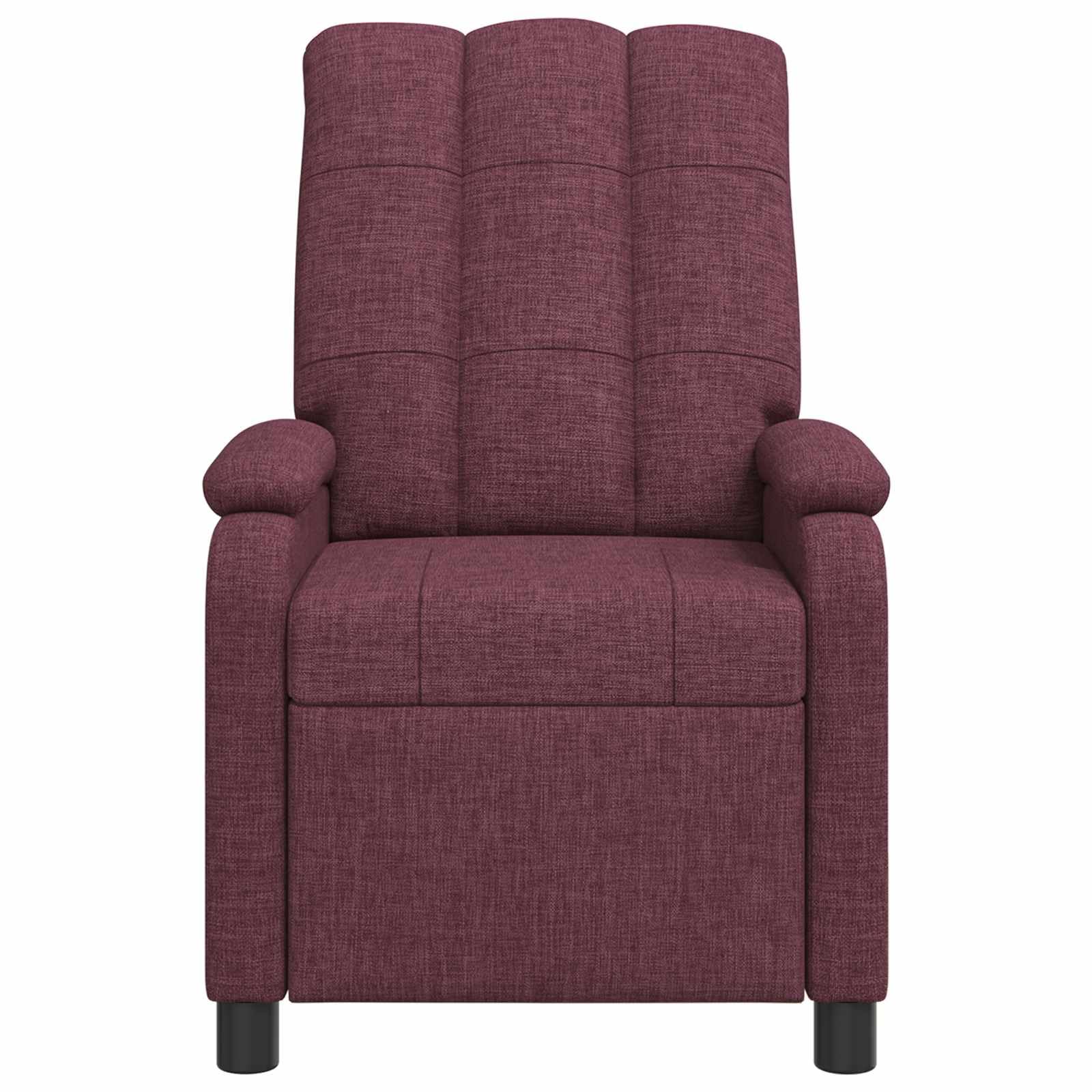 Poltrona relax in tessuto viola con inclinazione regolabile 115-160