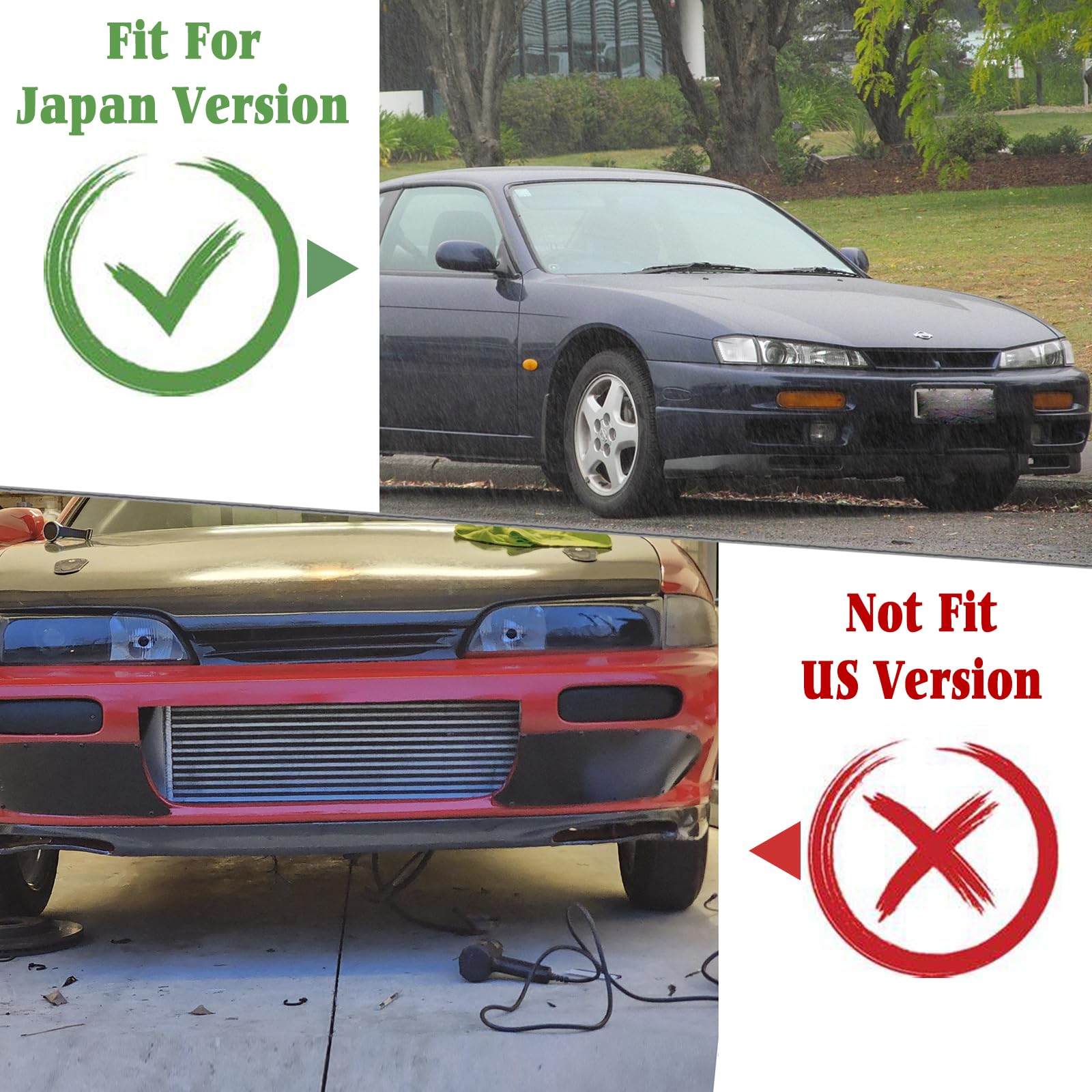 Amazon | IDENUONA 日産 S14 シルビア 1995-1998用 フロントバンパー