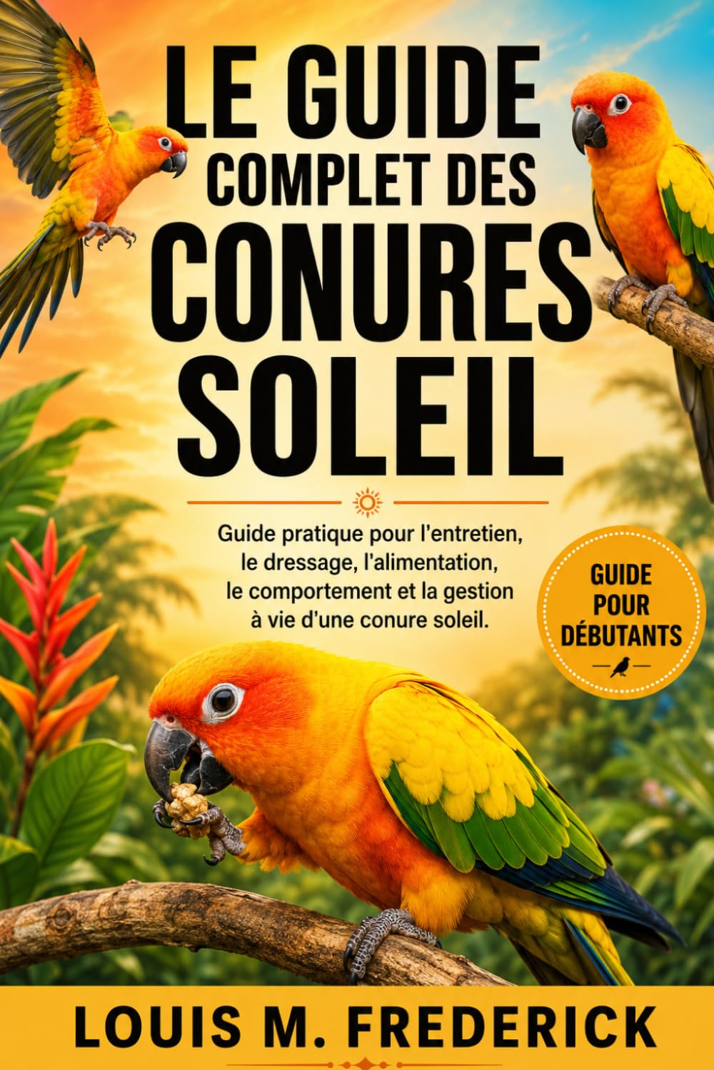 LE GUIDE COMPLET DES CONURES SOLEIL: Guide pratique pour l'entretien, le dressage, l'alimentation, le comportement et la gestion à vie d'une conure soleil.