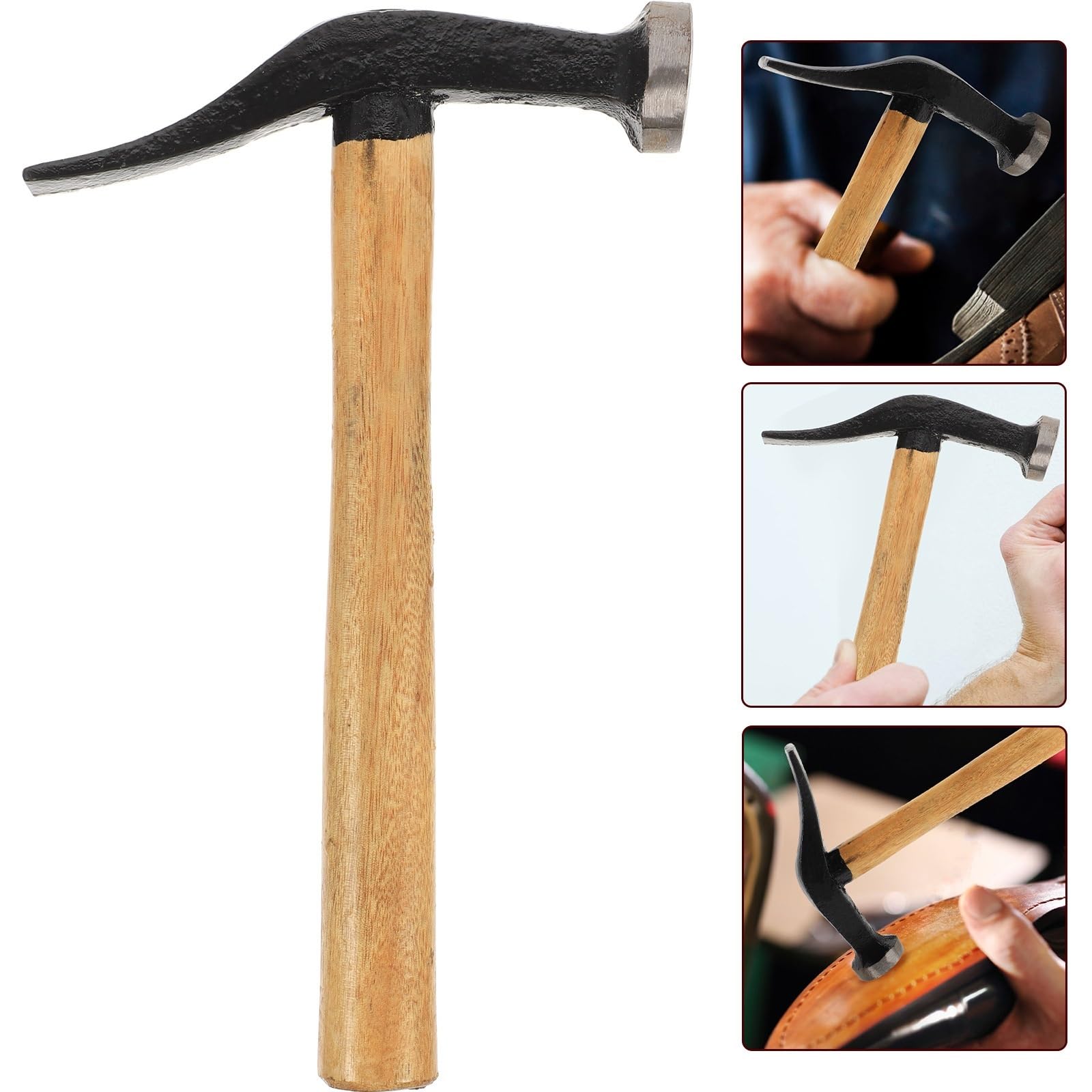 Martello da carpentiere Strumento di riparazione manuale multiuso for suola scarpa Manico in legno Lavoro domestico fai te