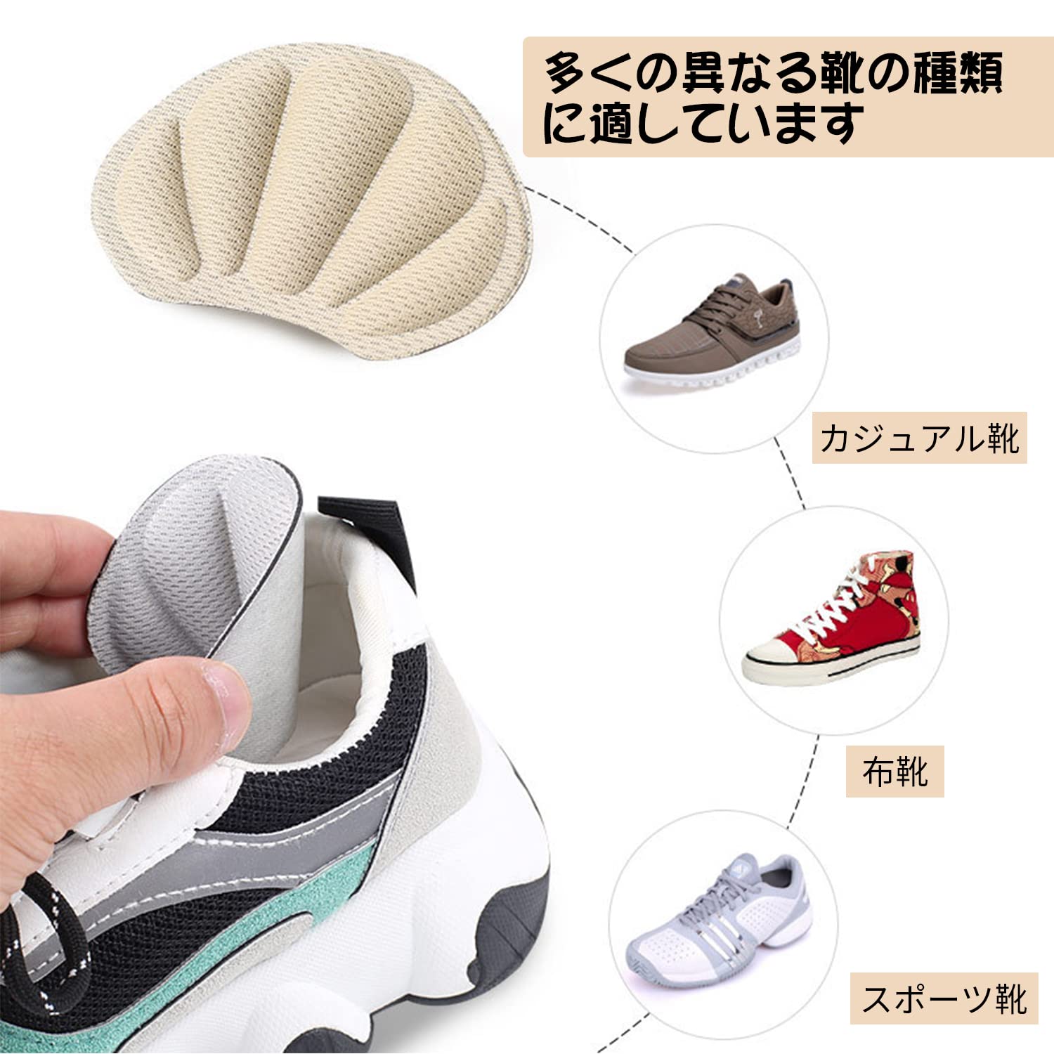 Amazon.co.jp: RICISUNG かかとパッド （3ペア）パカパカ防止 靴ずれ 