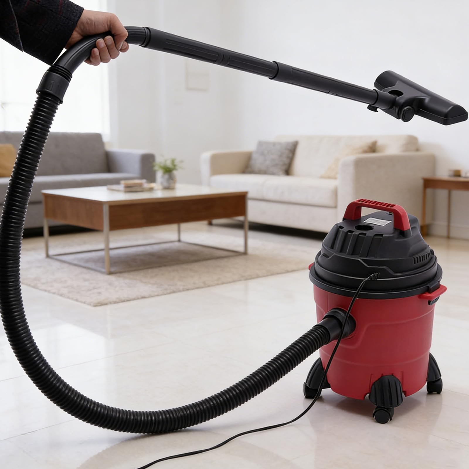 TYH Aspirapolvere per Solidi E Liquidi, Potente Aspirapolvere da Officina, Aspirapolvere per Solidi E Liquidi con Ruote Universali E Maniglia Portatile, Aspirapolvere Portatile