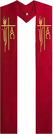 IvyRobes Alpha Omega Overlay Stole Wedding Clergy Stole 90" Long-4 Colors Available