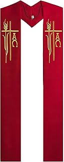 Alpha Omega Overlay Stole Wedding Clergy Stole 90" Long-4 Colors Available