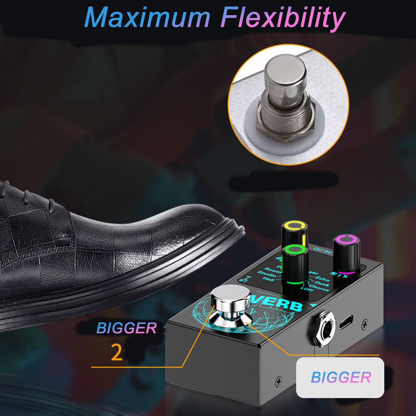 Amazon.com: Mini Reverb Guitar Pedal, Verb Square Digital Reverb 9