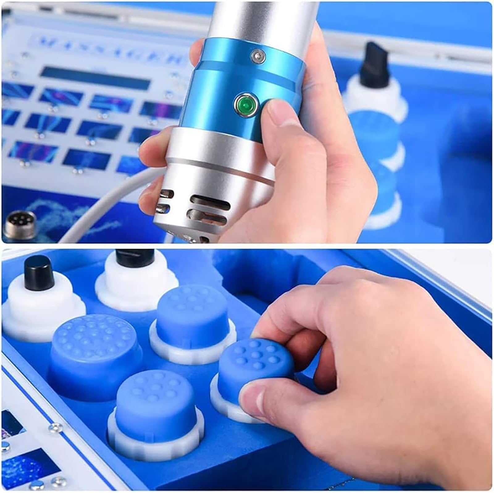 Macchina Elettromagnetica a Onde D'urto, Macchina per Terapia con Onde D'urto con 7 Teste di Lavoro, Migliora L'elasticità della Pelle, La Salute E La Sicurezza, per Alleviare Il Dolore