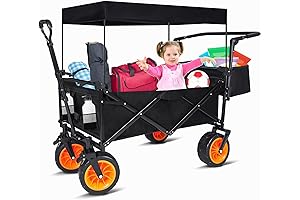 Kids Wagon Stroller with Canopy and Seats