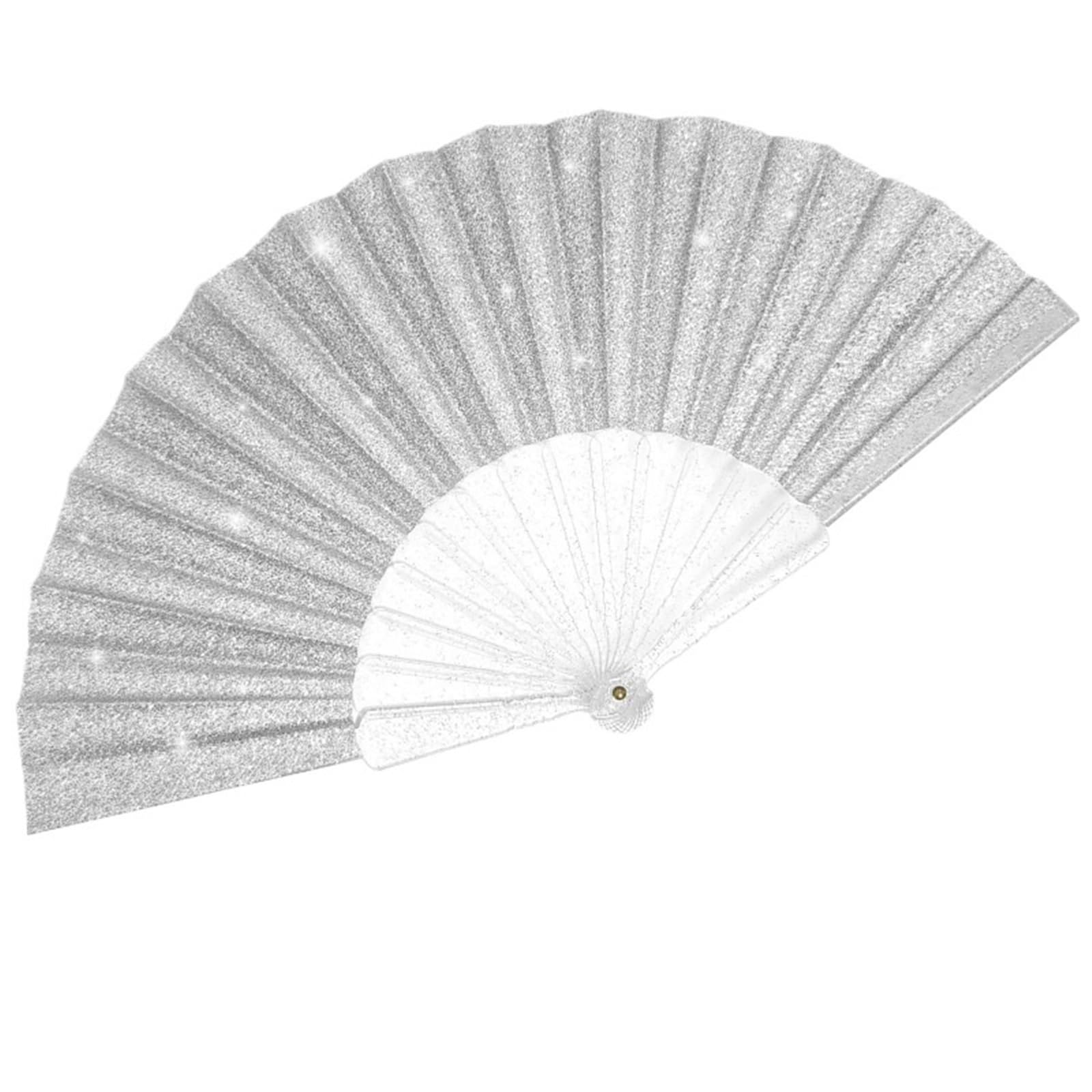 WLIHDB 10Pcs Glitter Folding Hand Fans For Women Foldable Handheld Clack For Line Dancing for Summer(Color7)