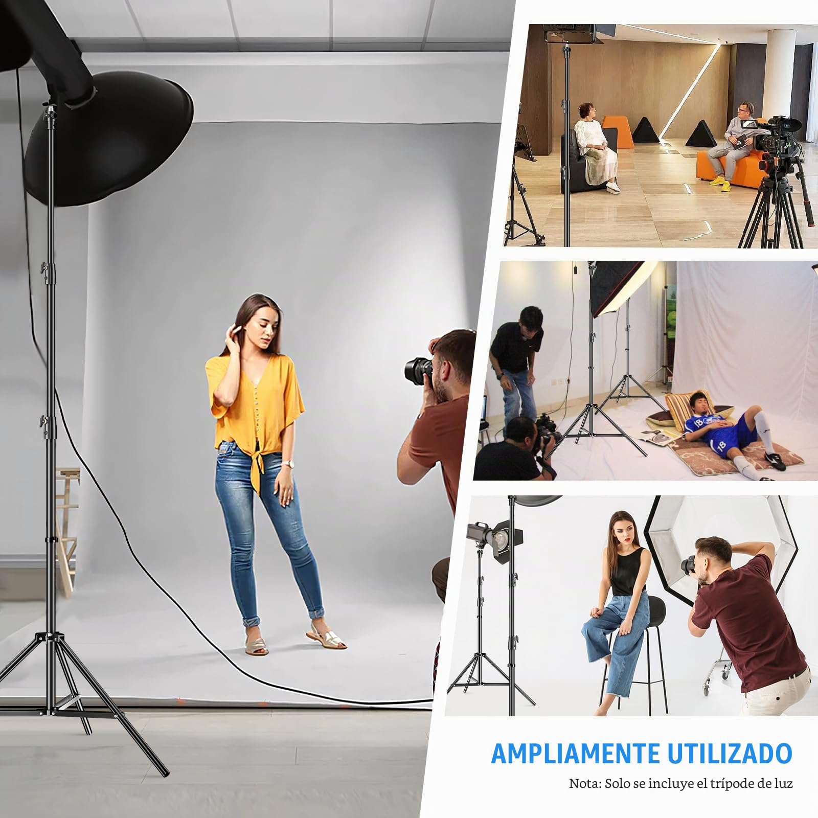 Godox Soporte de luz con Tornillo Universal de 1/4" a 3/8", 112 Pulgadas, Aluminio Resistente, trípode de luz para fotografía de Estudio (290F)