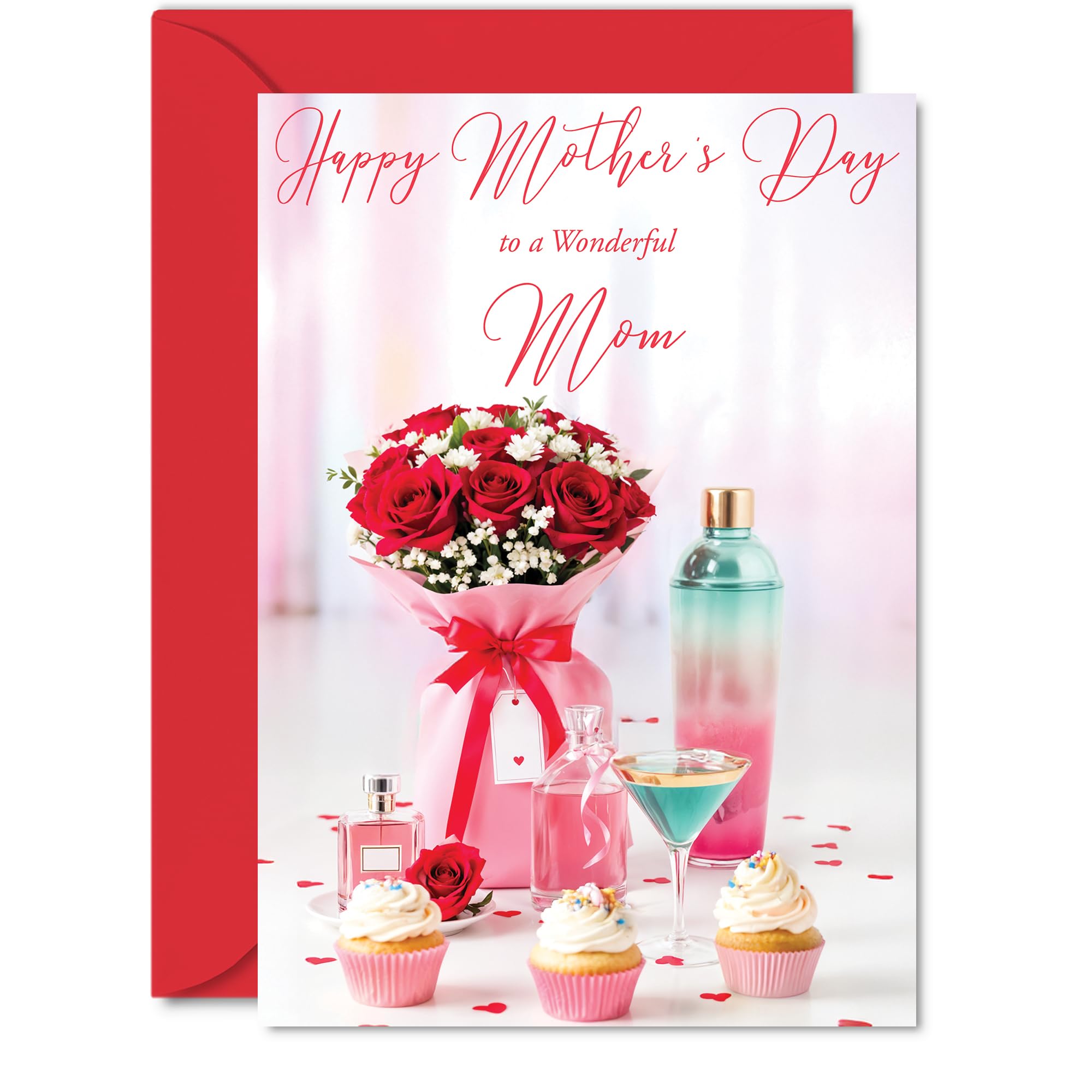 Mom Mothers Day Card, Red Rose Bouquet