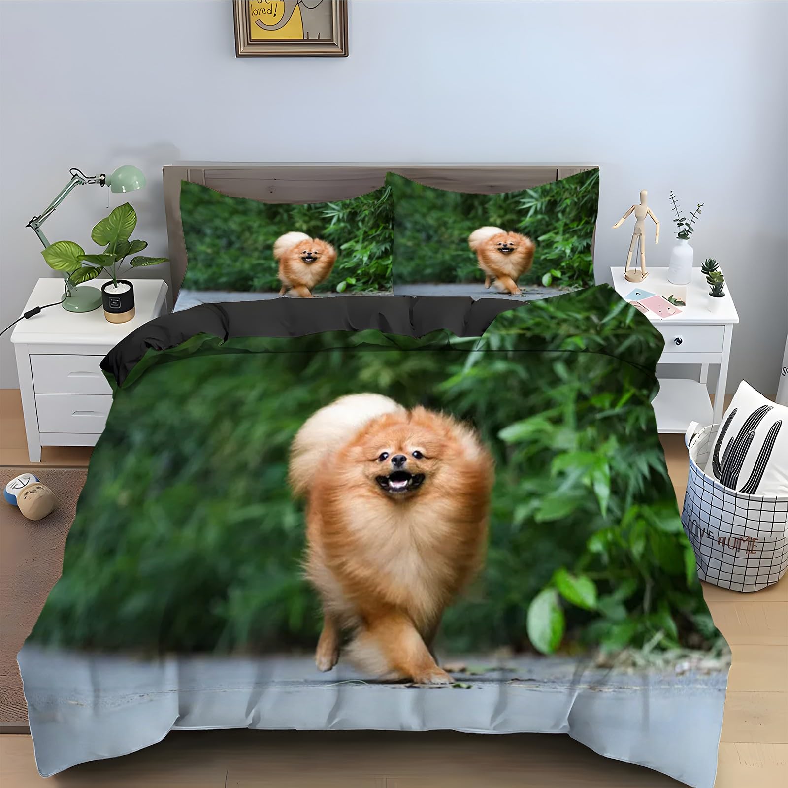 Housse de couette 240 x 260 animal parure de lit 3 pieces microfibre fermeture eclair