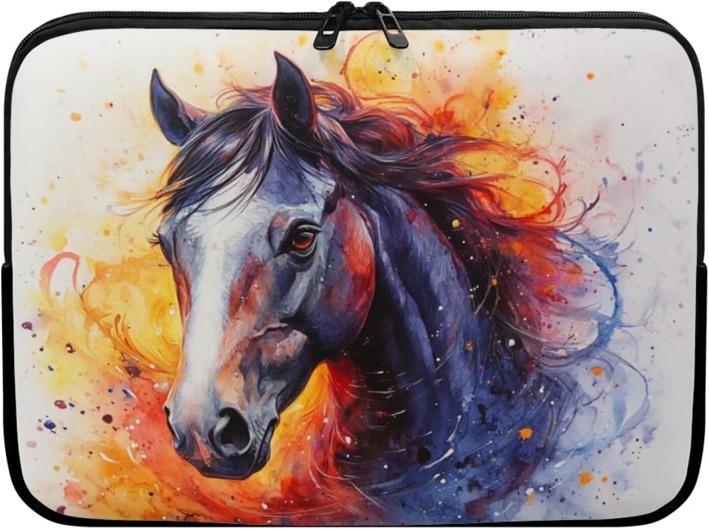 Rnyleeg Horse Laptop Protective Case for Men 15 Inch MacBook Air Carrying Case Novelty Tablet Bag Compatible with MacBook Air Notebook Computer