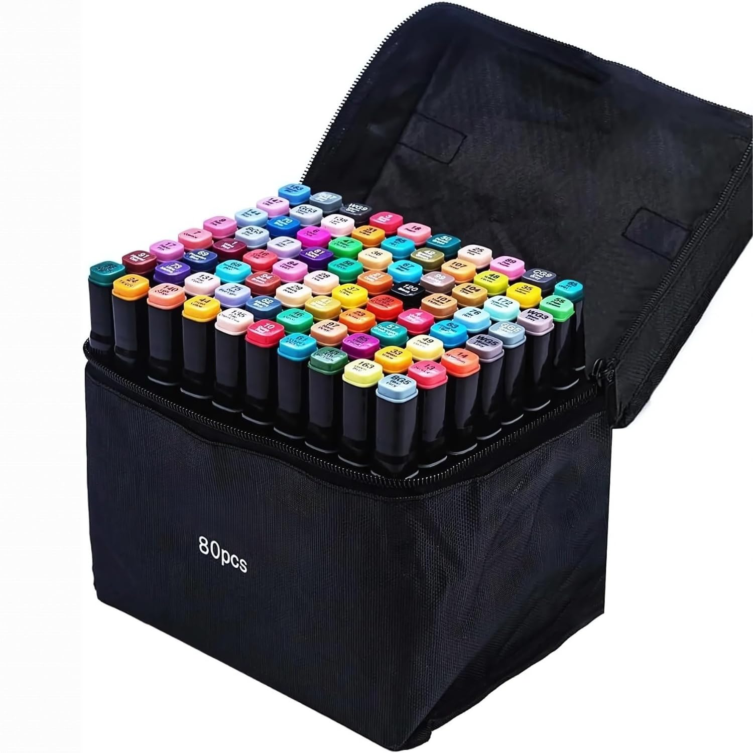 LIMOS 80 Colors Graphic Professional Design Art Twin Tip Marker Pen Series Alcohol Graphic Pen Manga Colors Marker Alcohol Based Dual Tip Markers for Drawing Sketching Shading with Carrying Case