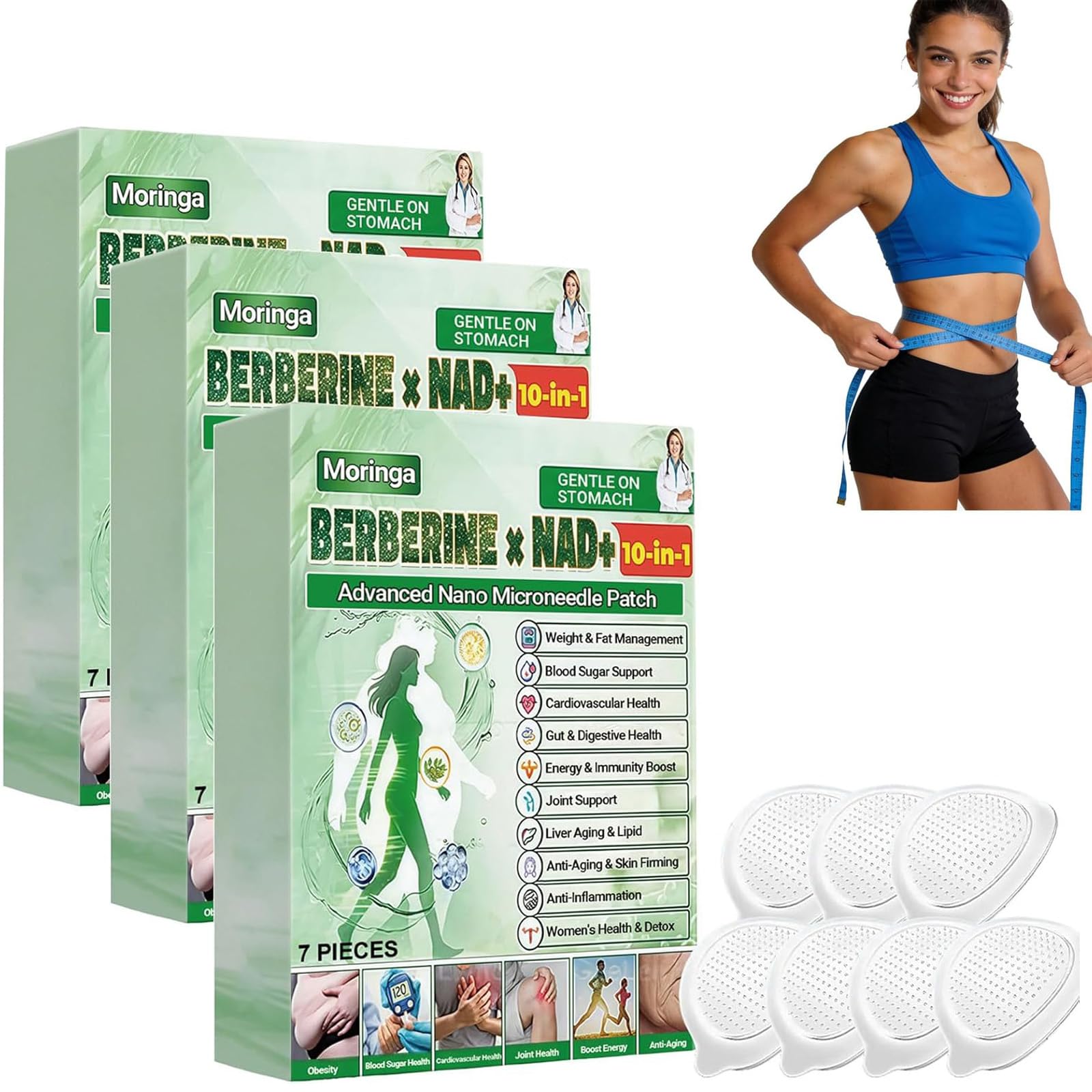 Parche de Microagujas Nano Avanzado de Moringa 10 en 1,nuevo parche de microagujas,berberina para adelgazar, parches de metabalance profesional para hombres y mujeres (28pcs) — view 9