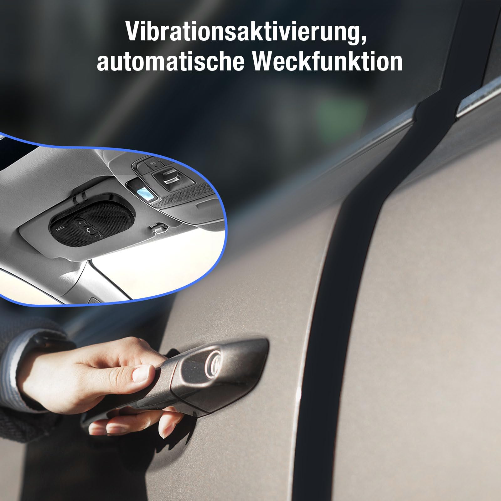 Freisprecheinrichtung für Auto Bluetooth 5.1 Wireless Freisprechanlage | mit Clip Verbindet Siri & Google Assistant Unterstützung Auto EIN Aus Lauter 6W Lautsprecher für GPS Musik Telefon, Schwarz