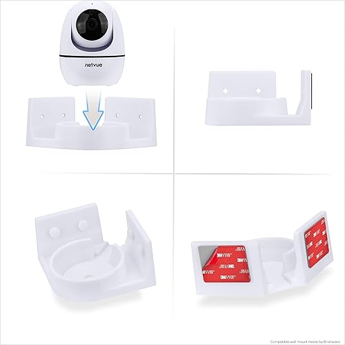 Miniatura 7 de Soporte de pared compatible con cámara NETVUE NI-3421 para interiores de mascotas y bebés, soporte adhesivo para cámara de seguridad, reduce los