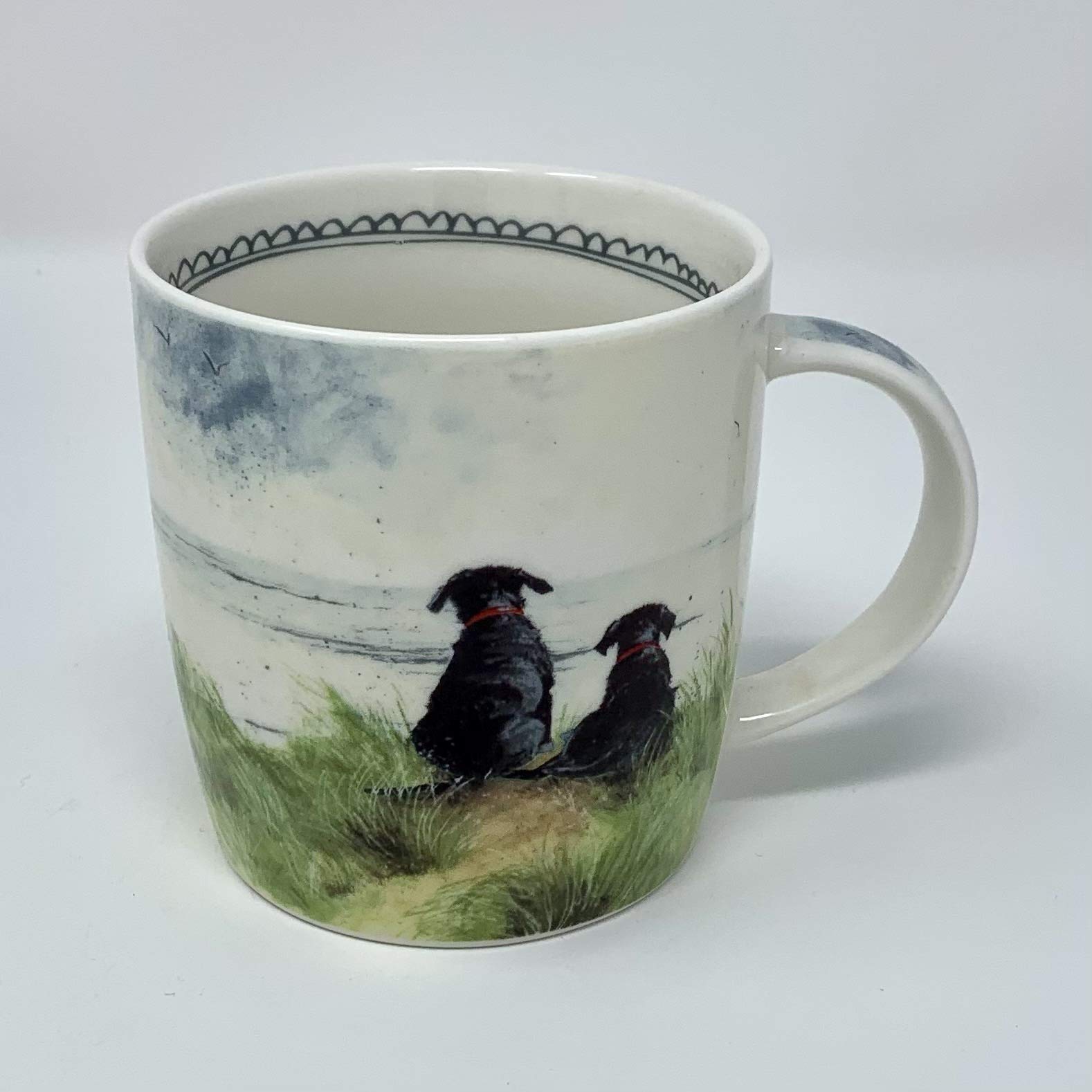 Alex ClarkDunes Dog Mug - Seaside - Coastal - Beach- Black Labs - Original Artwork - Cup for Animal Lovers - Gift Ideas - Perfect for Coffee & Tea - Vegan Friendly - Designed in The UK...