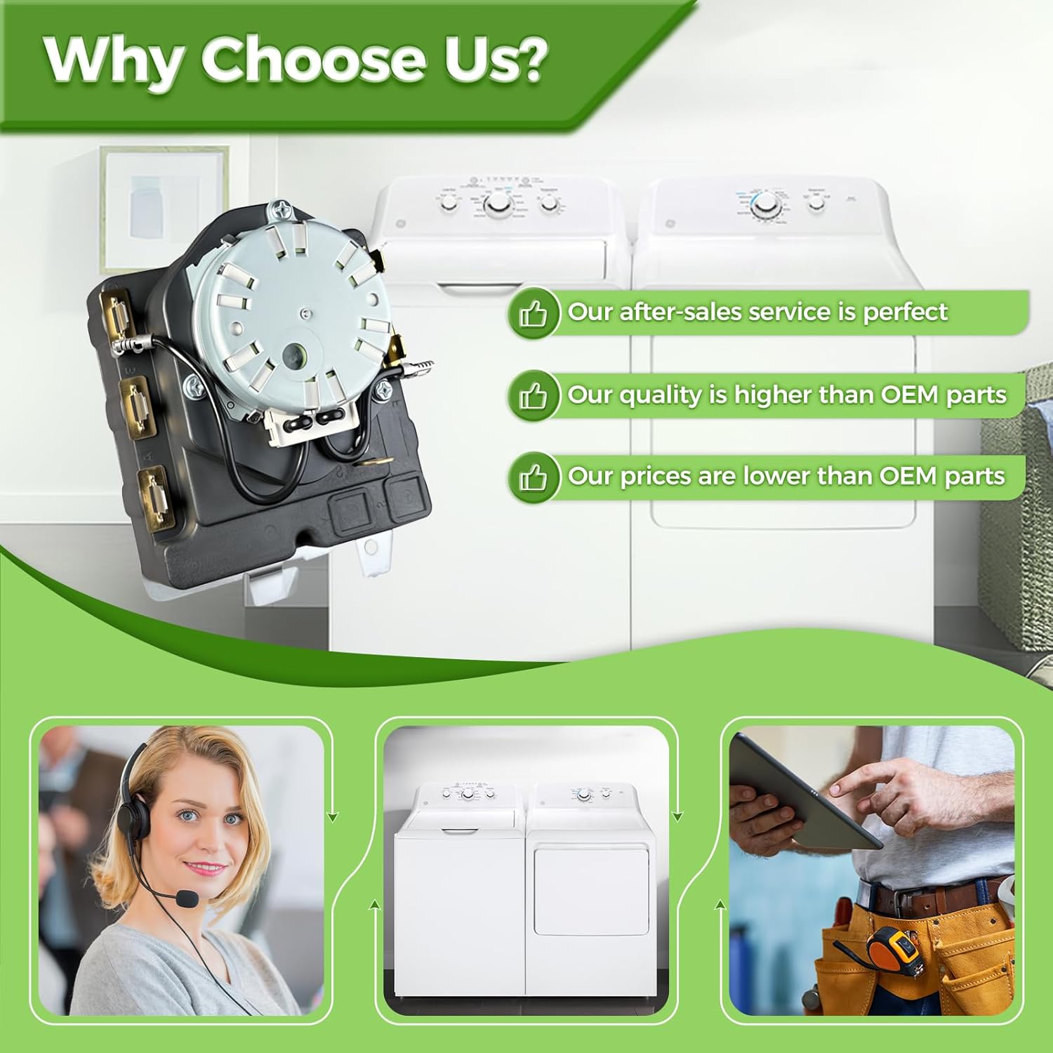 WE04X25280 TMD1EM35 234D2377P005 Dryer Timer Compatible with GE Hotpoint, Replacement Part WE04X25280-24PK 4467035 AP6032628 PS11763067 EAP11763067, 1 Year Warranty