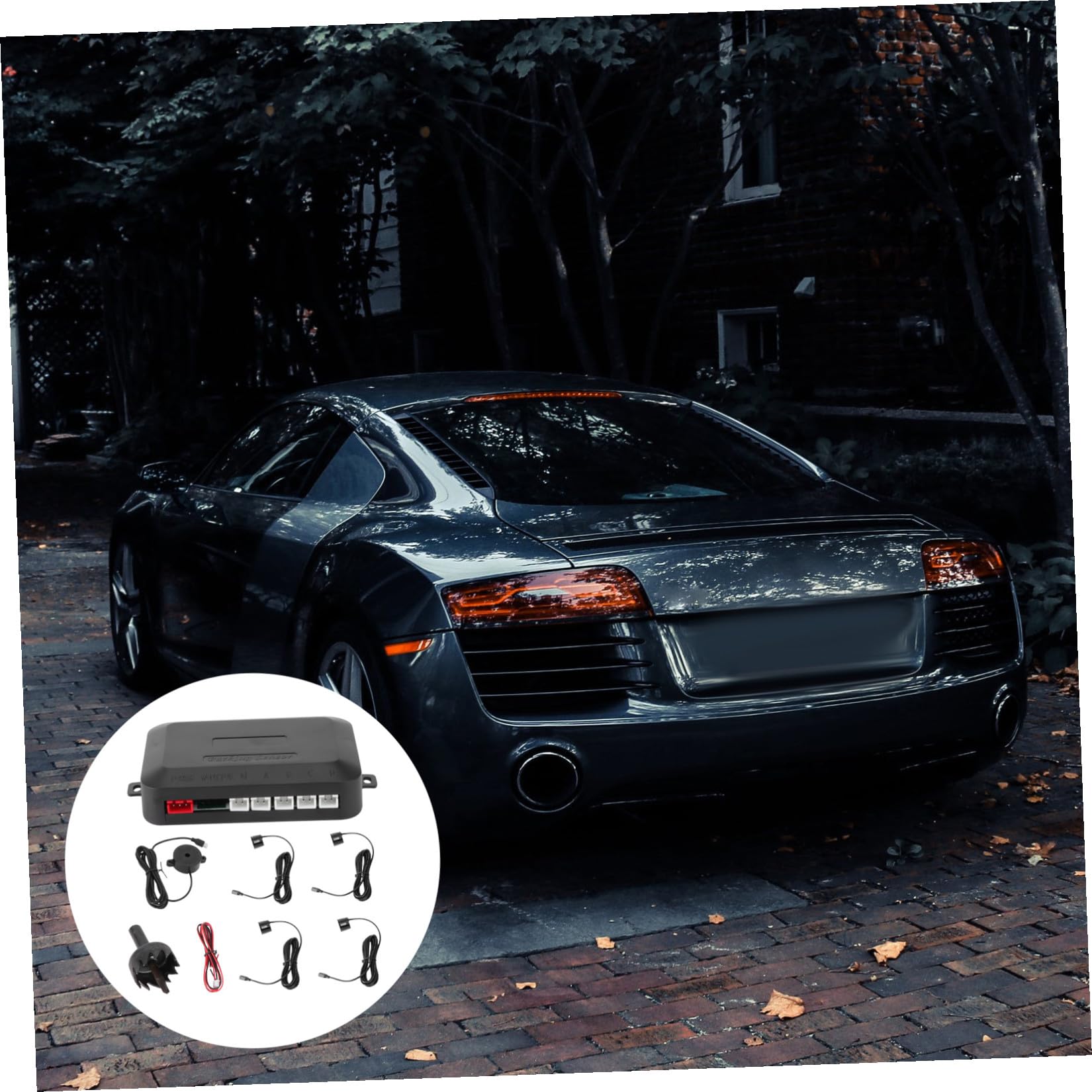 Sensore di Parcheggio Auto 4 Sensori Ldfm01 Abs Nero | Sistema a Doppia Cpu, Chipset Avanzato, per Manovre di Parcheggio e Retromarcia